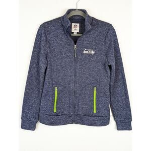 NFL Seahawks Jacket G-III Heathered Knit Full Zip Football Sports Blue Size M